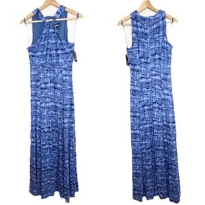 NWT International Concepts Halter Maxi Dress Dye Blue Sz S